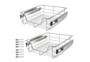 Arebos Teleskopschublade 2er Set Silber Verchromt Bild 2