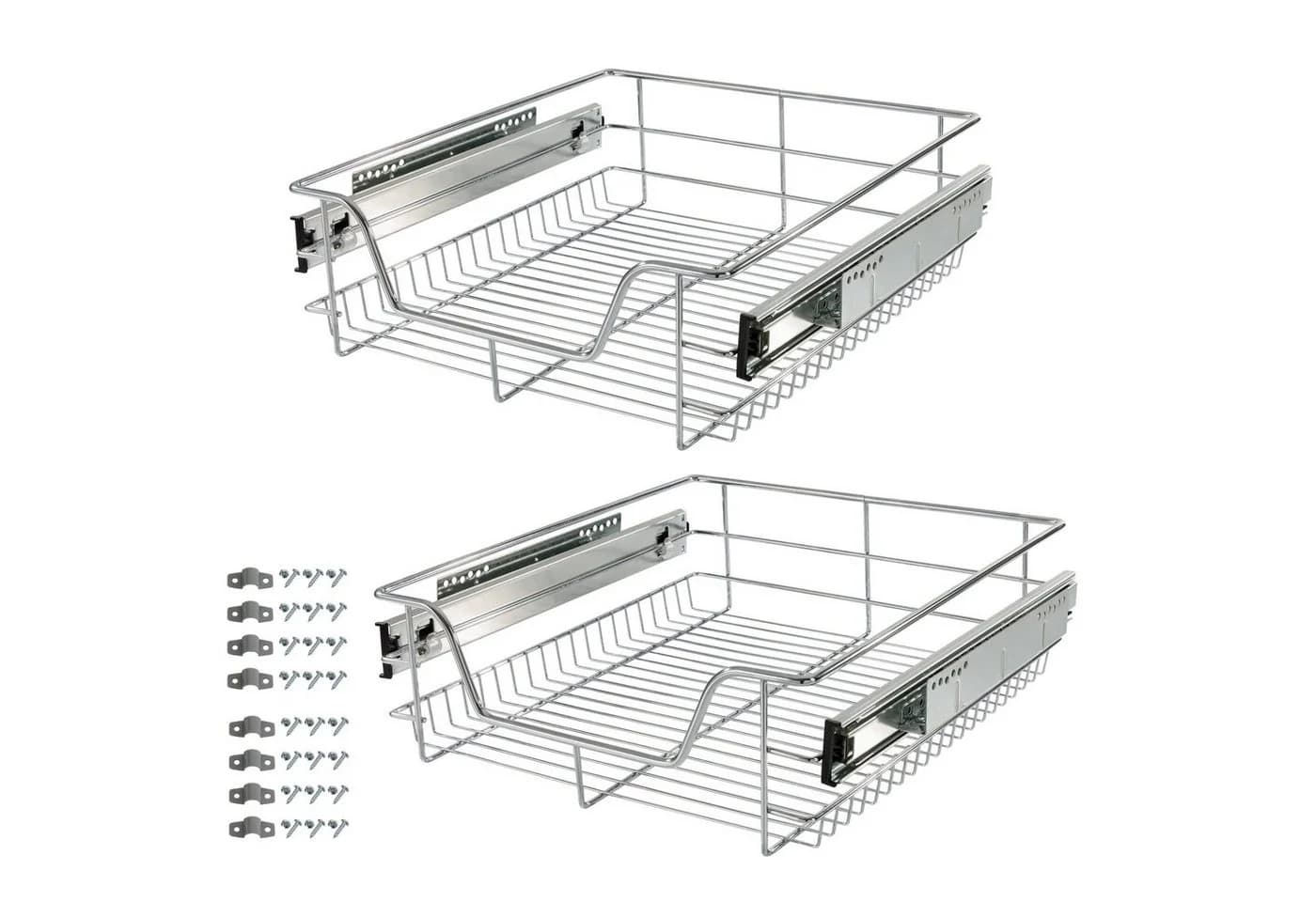 Arebos Teleskopschublade 2er Set Silber Verchromt - Bild 2