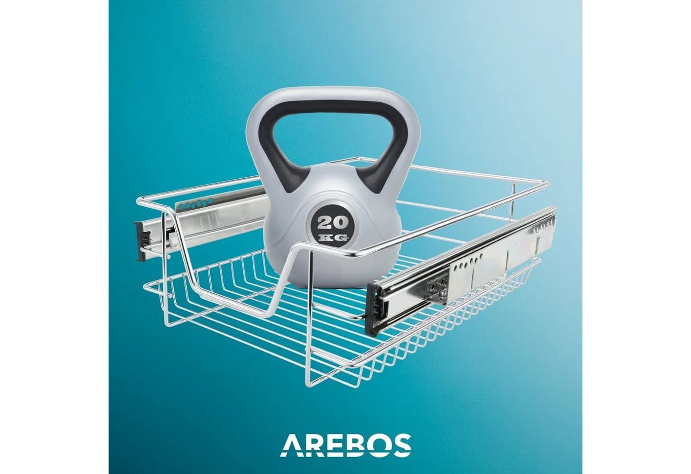 Arebos Teleskopschublade 2er Set Silber Verchromt - Bild 4