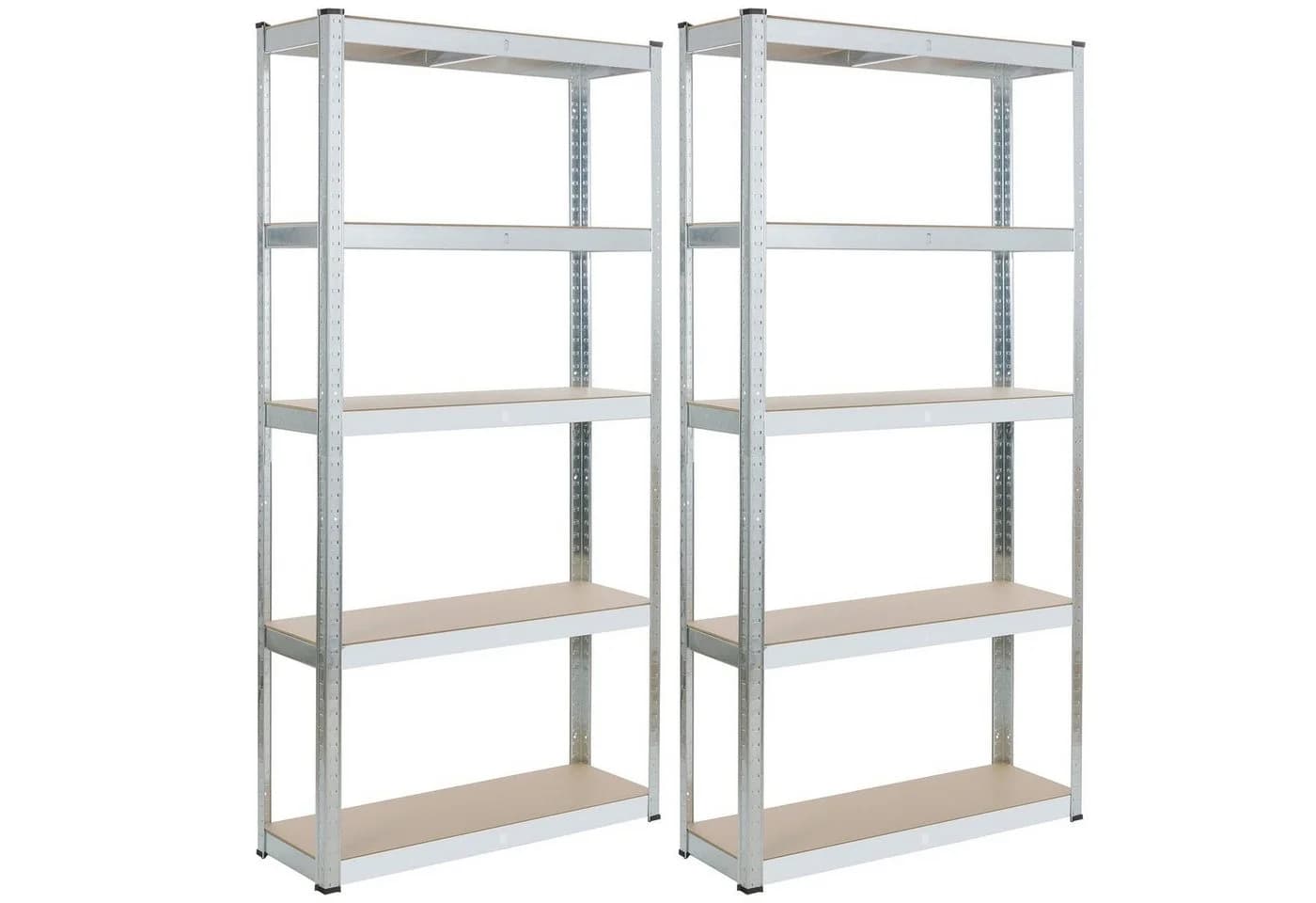 Arebos Schwerlastregal 2-tlg. Steckregal Silber Metall - Bild 2