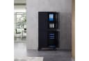 Arebos Aktenschrank 180x90x40 cm Schwarz 4 Türen abschließbar mit Rollen Bild 1