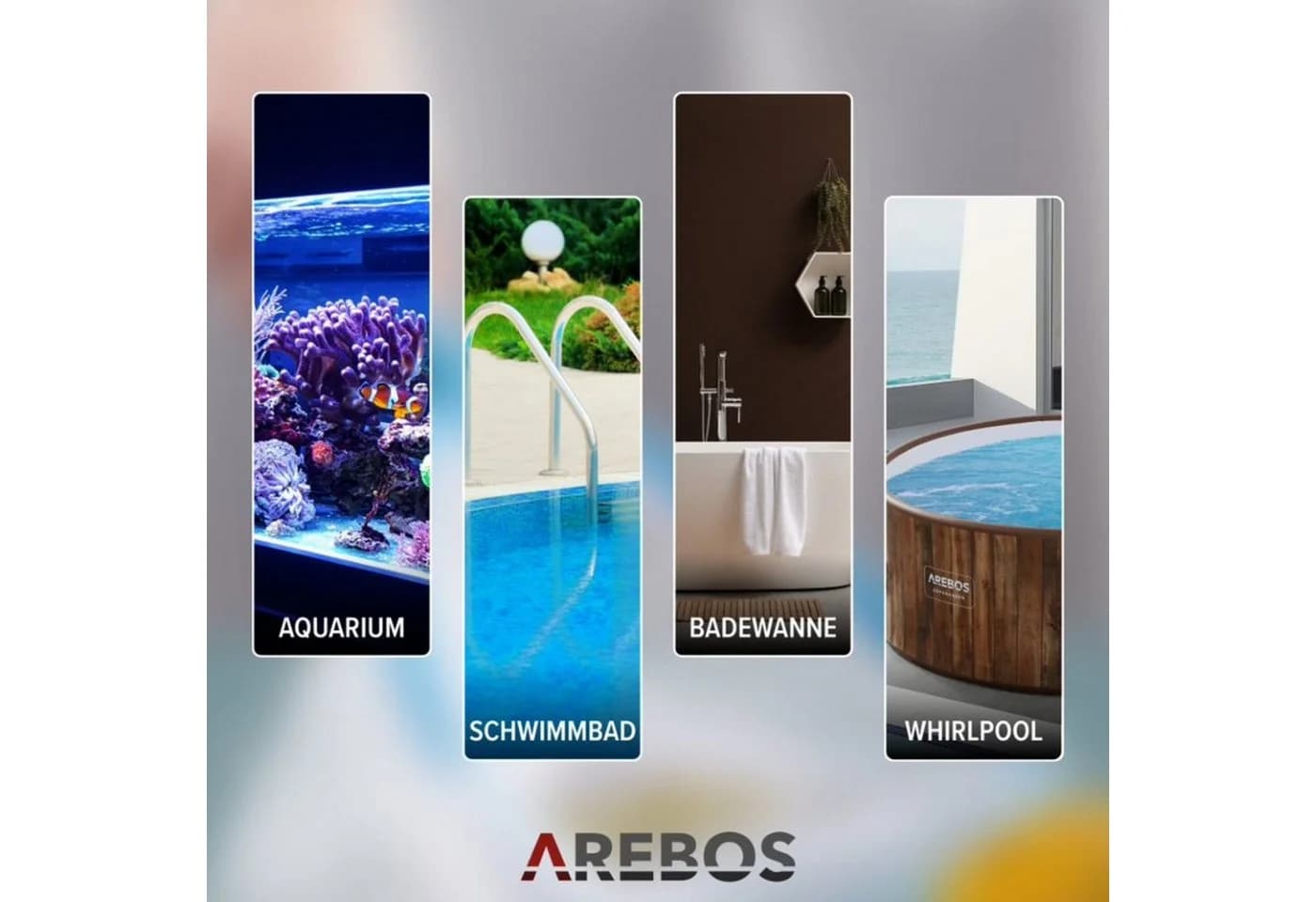 Arebos Poolbürste Bodensaugerbürste Blau-Weiß mit Clip-System - Bild 4