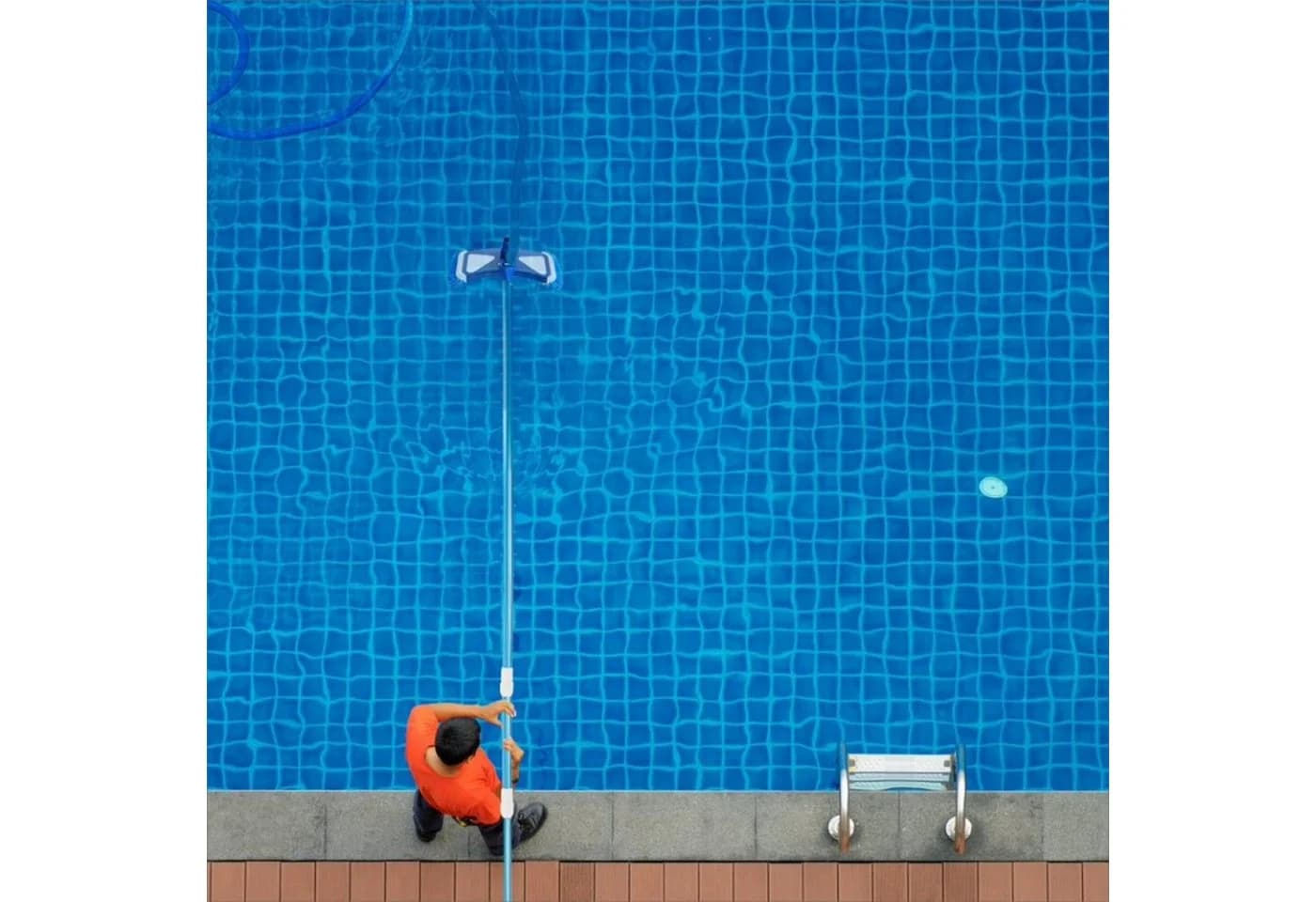 Arebos Poolbürste Bodensaugerbürste Blau-Weiß mit Clip-System - Bild 5