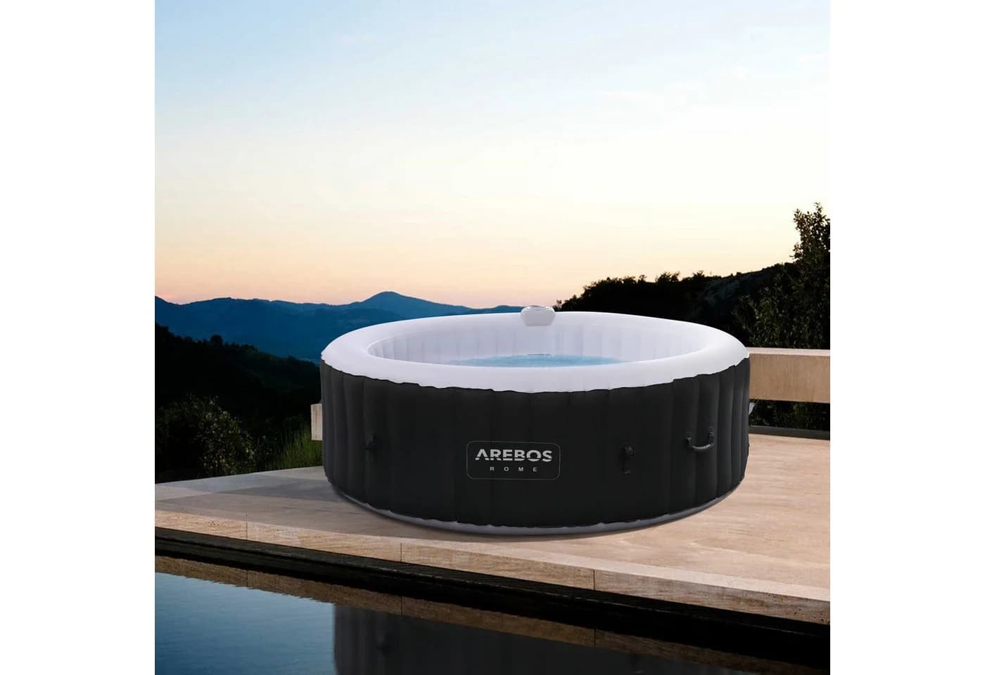 Arebos Whirlpoolkopfstütze Set 2 Nackenkissen & Getränkehalter Weiß - Bild 5