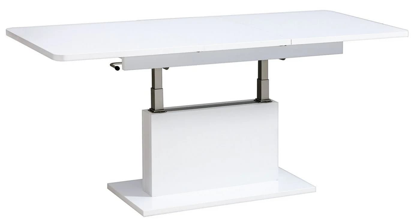 designimpex Couchtisch DC-1 Weiß Hochglanz höhenverstellbar ausziehbar - Bild 2