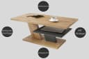 Mazzoni Couchtisch Cliff Sonoma Eiche Weiß Matt Bild 5
