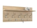 designimpex Wandgarderobe Sonoma Eiche Edelstahloptik mit 23 Haken Bild 2