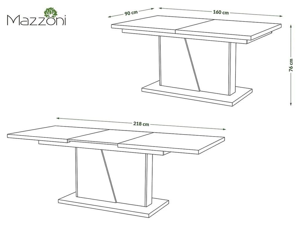 Mazzoni Esstisch Design Noble Noir Ausziehbar Weiß Matt - Bild 4