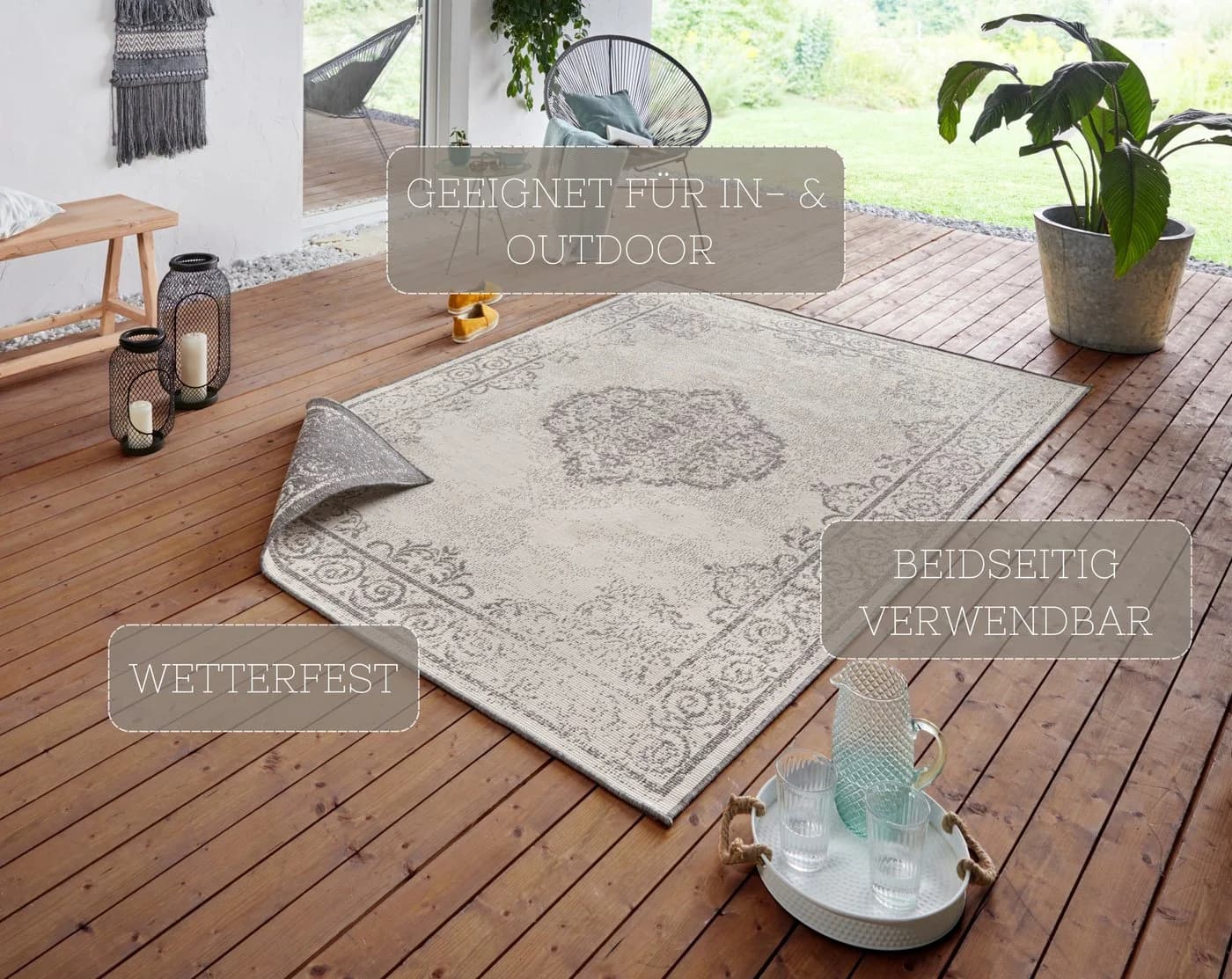 HANSE HOME Cebu Wendeteppich Beige/Grau In- & Outdoor - Bild 3