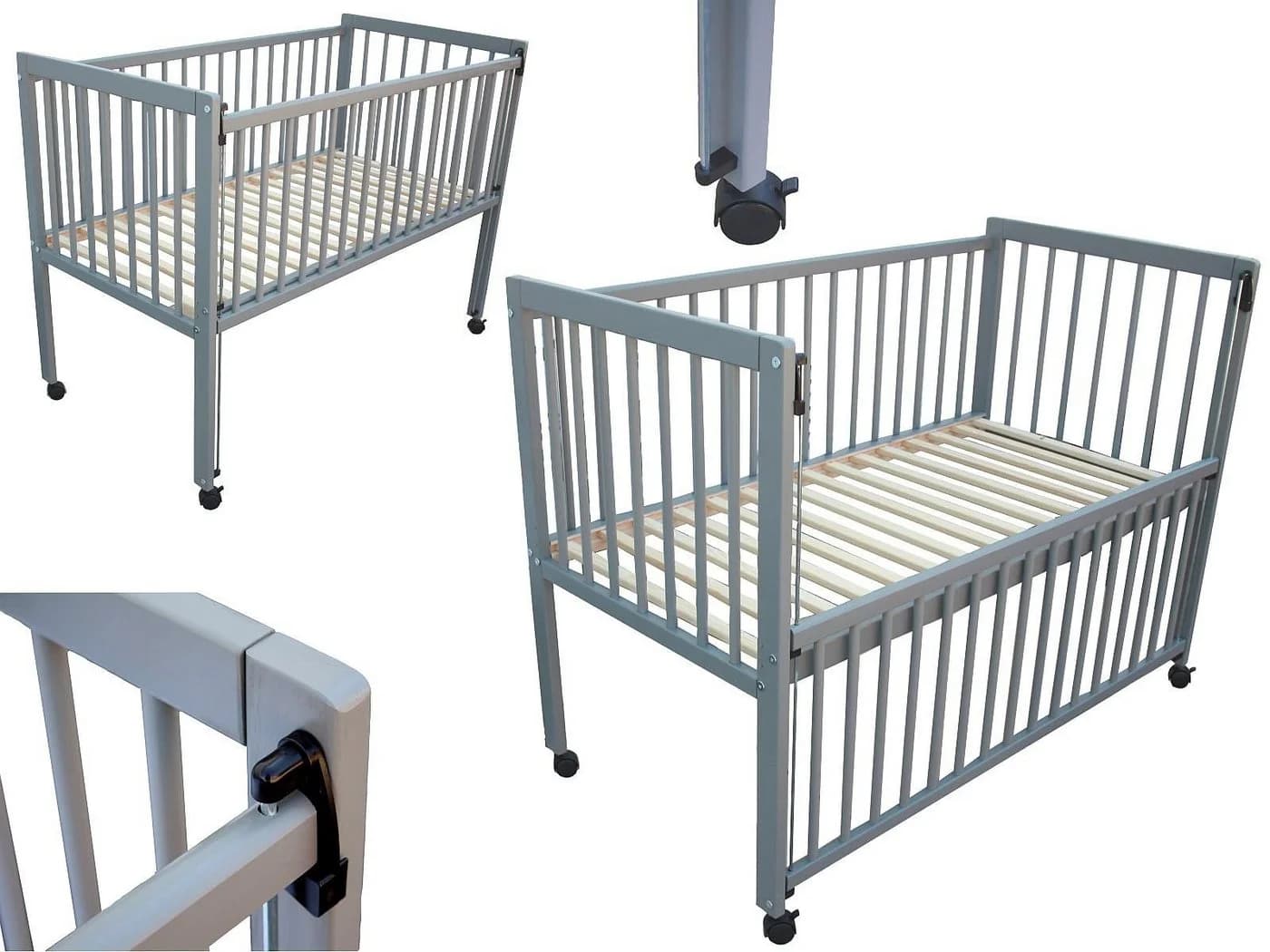 Micoland Beistellbett 2in1 Kinderbett grau massiv - Bild 2
