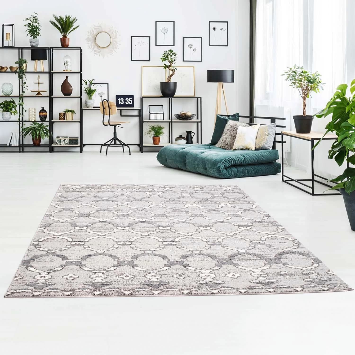 Carpet City Teppich Platin 7885 Grau Marokkanisch Glänzend