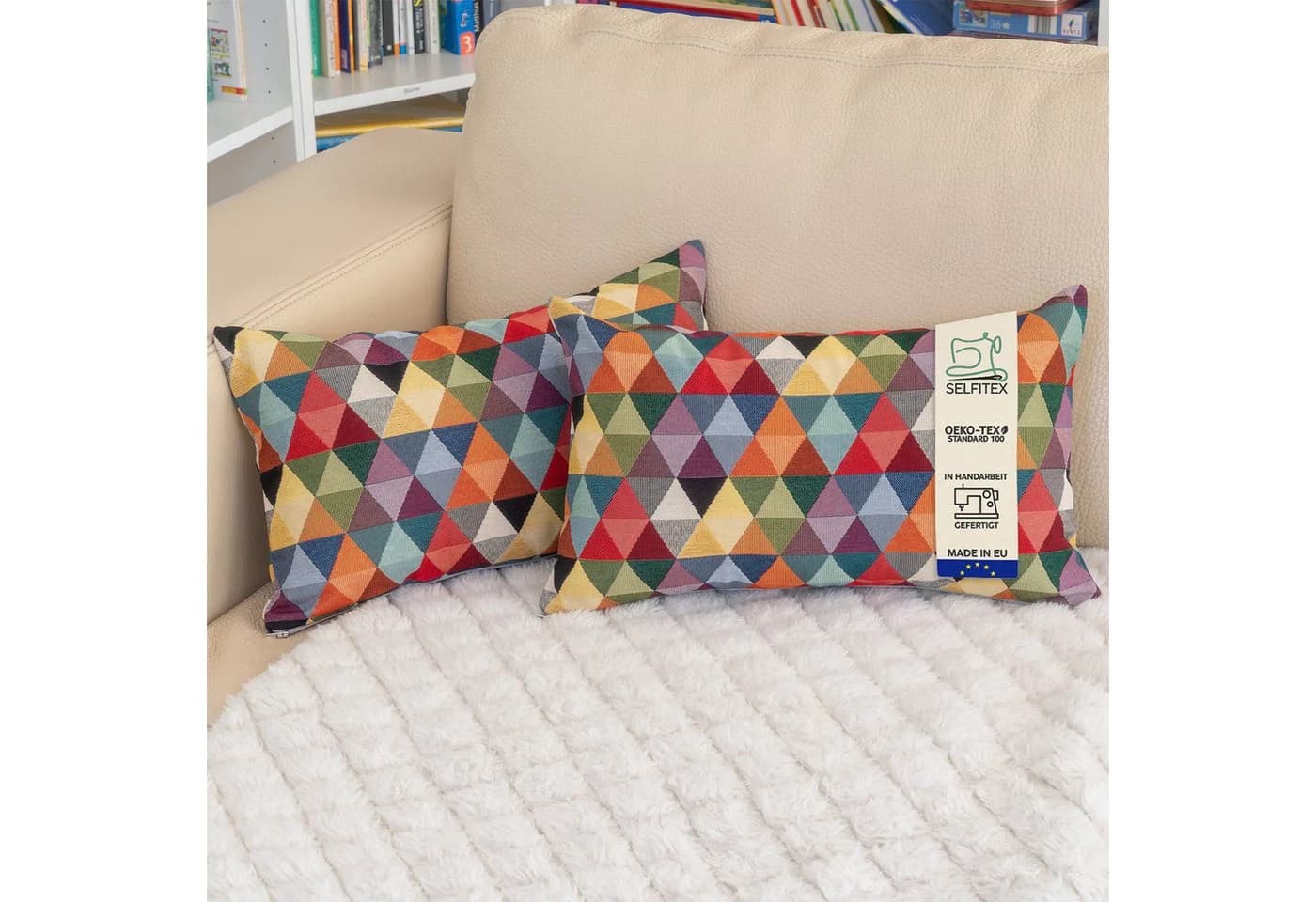 Selfitex Dekokissen 2er Set 30x50/40x40/50x50 cm mit buntem Muster - Bild 2
