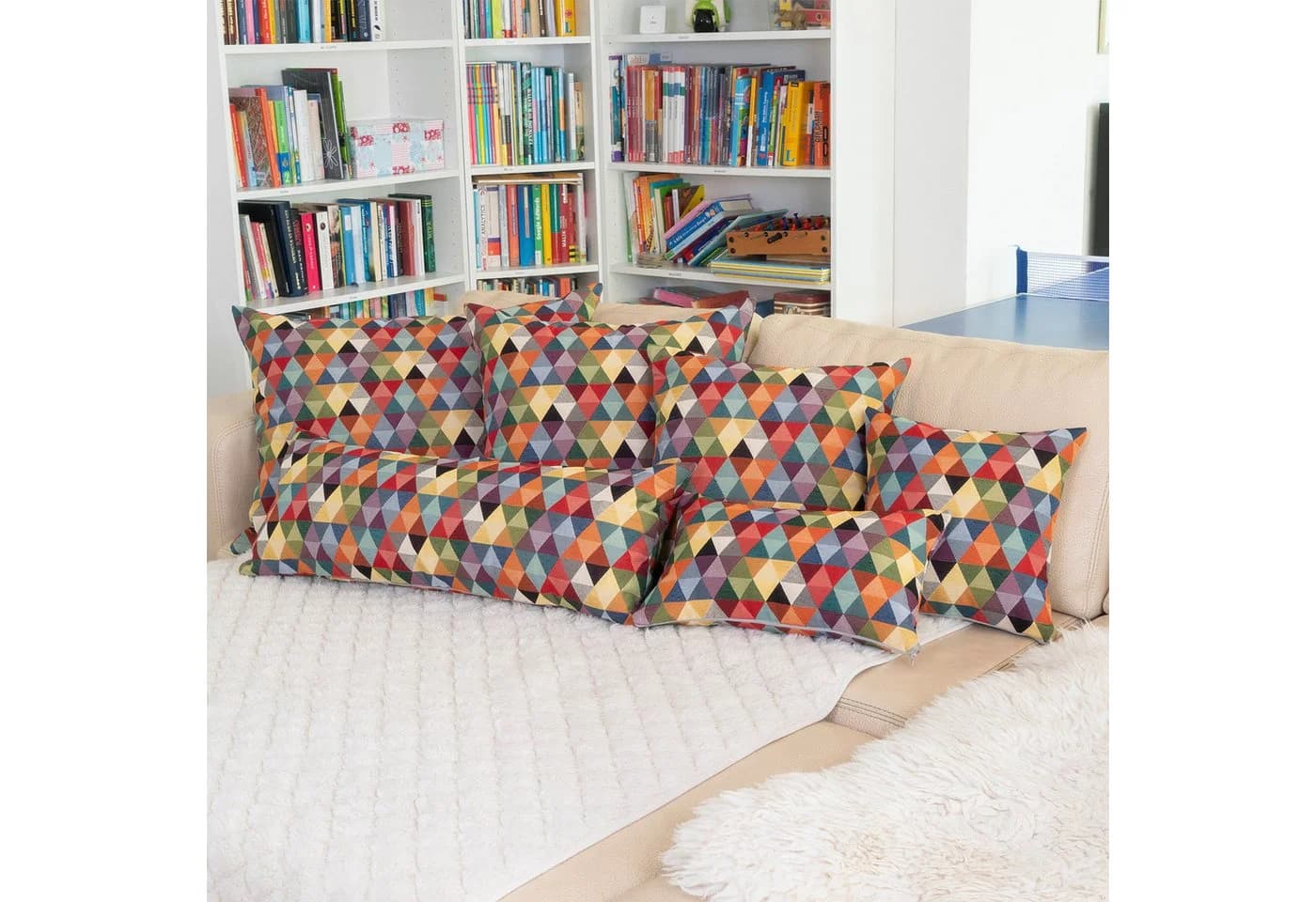 Selfitex Dekokissen 2er Set 30x50/40x40/50x50 cm mit buntem Muster - Bild 3