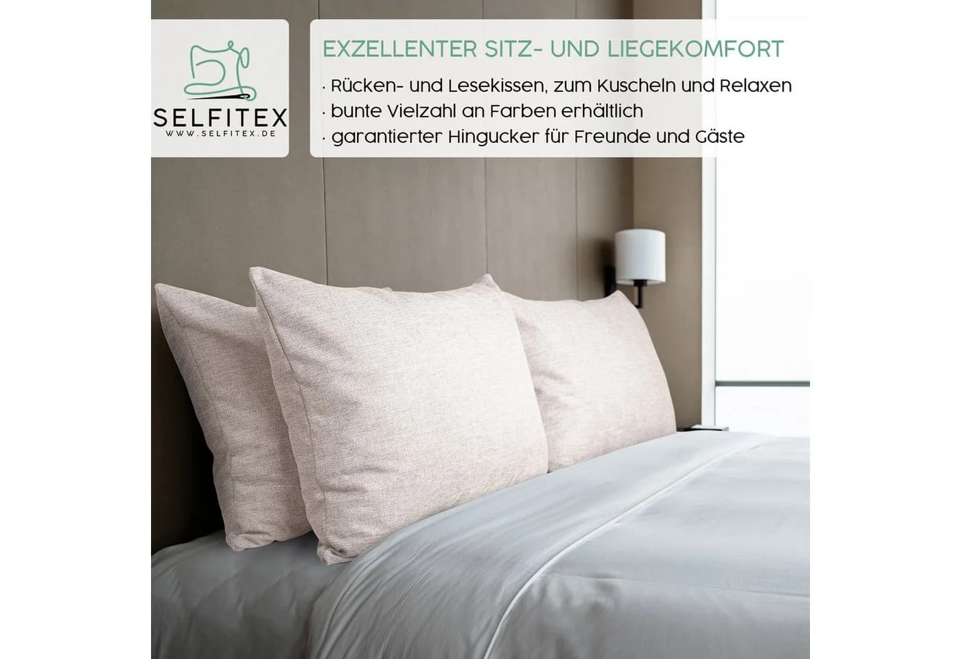 Selfitex Dekokissen Sand 60x80 cm mit Füllung - Bild 4