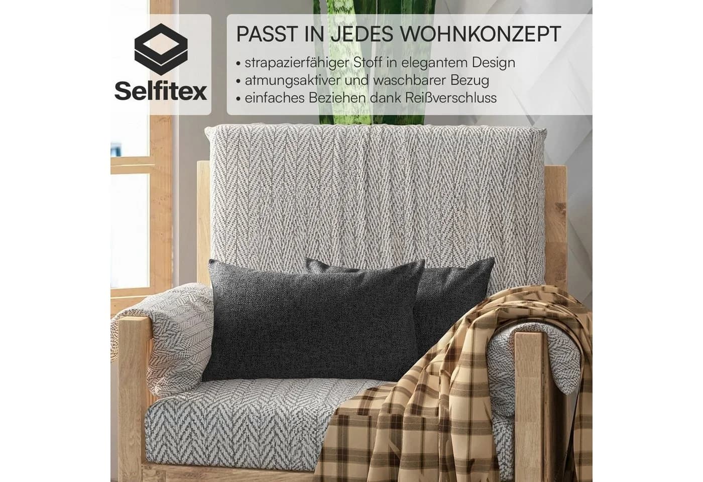 Selfitex Dekokissen 2er Set Anthrazit mit Füllung - Bild 4