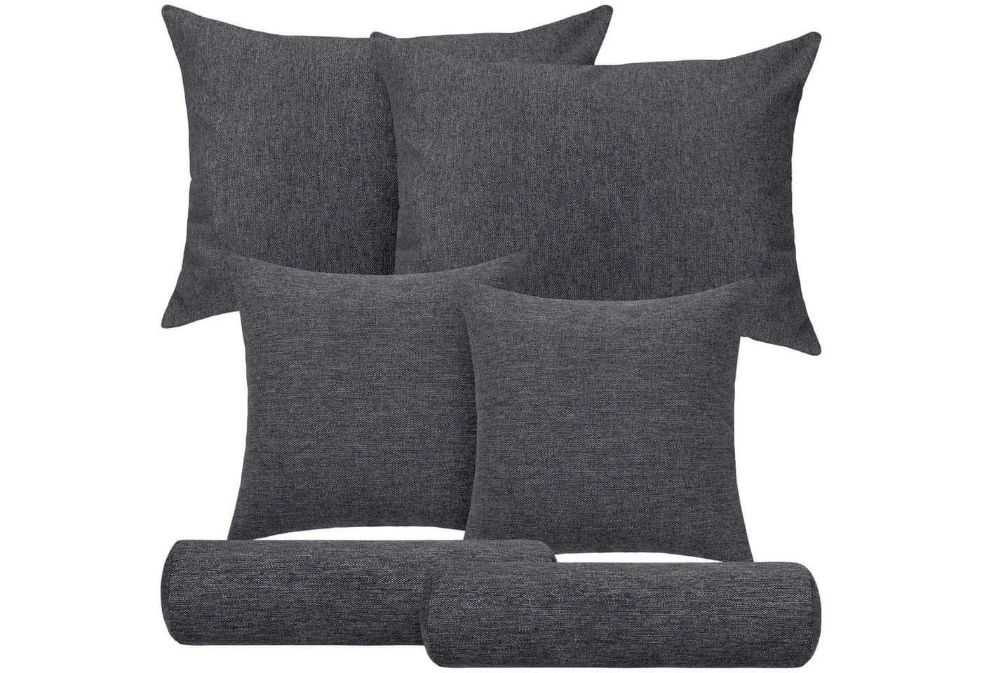 Selfitex Sofakissen 6-tlg. Set Anthrazit Polyester - Bild 5