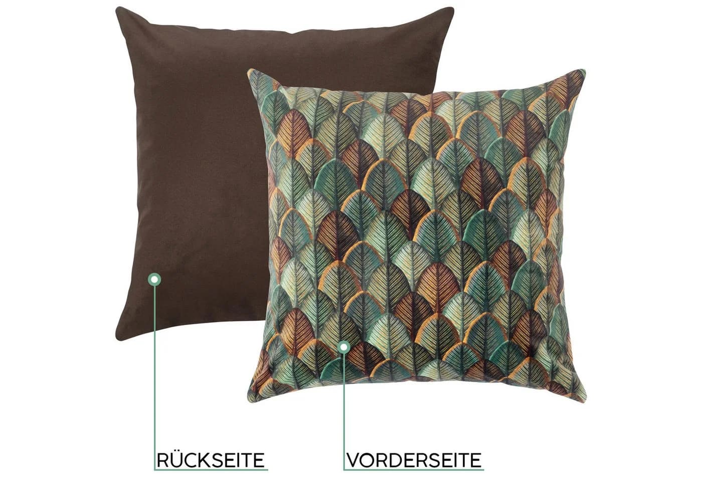 Selfitex Dekokissen Blattmotiv 60x60/60x80 cm mit Füllung - Bild 4