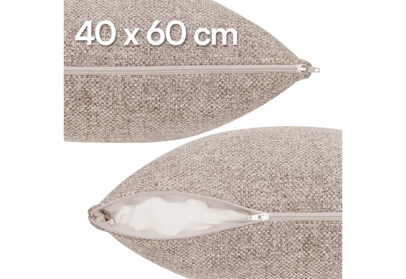 Selfitex Dekokissen 2er Set, 30x50/40x40/40x60/50x50 inkl. Füllkissen, Farben zur Auswahl, robuster Polsterstoffbezug mit weichen Füllkissen - Bild 5