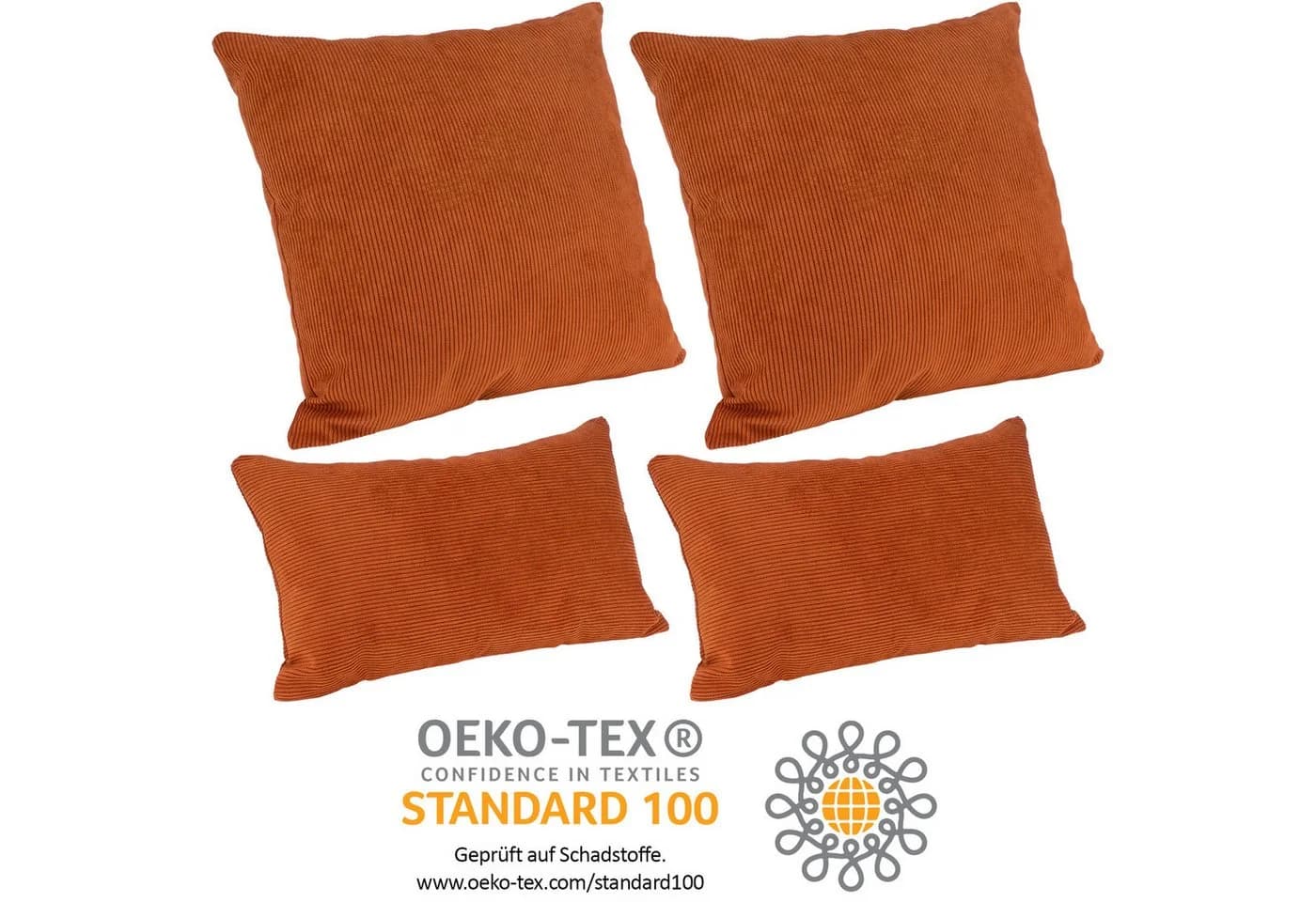 Selfitex Dekokissen 4er Set Cord Terracotta - Bild 3