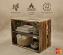 Teramico Holzkiste Obstkisten Regal 4er Set 50 x 40 x 30cm Bild 3