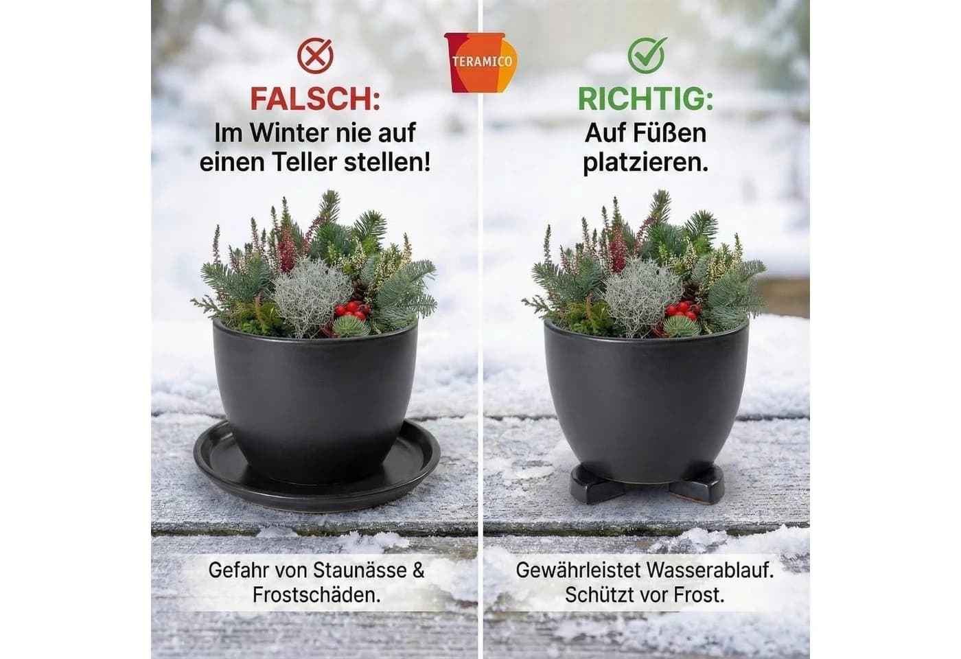 Teramico Keramik Untersetzer Anthrazit XXL Wasserdicht Frostfest - Bild 4