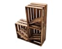 Teramico Holzkiste 3er Set Geflammt Massivholz Aufbewahrungsbox Bild 2