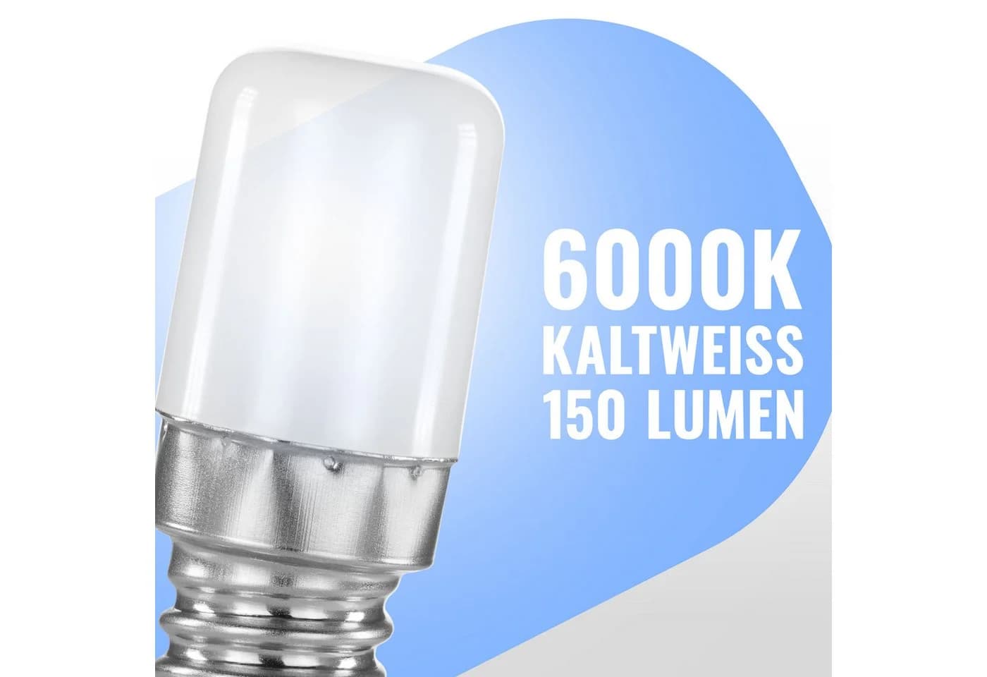 Poppstar LED Kühlschranklampe E14 1,6W Kaltweiß 2er Pack - Bild 4