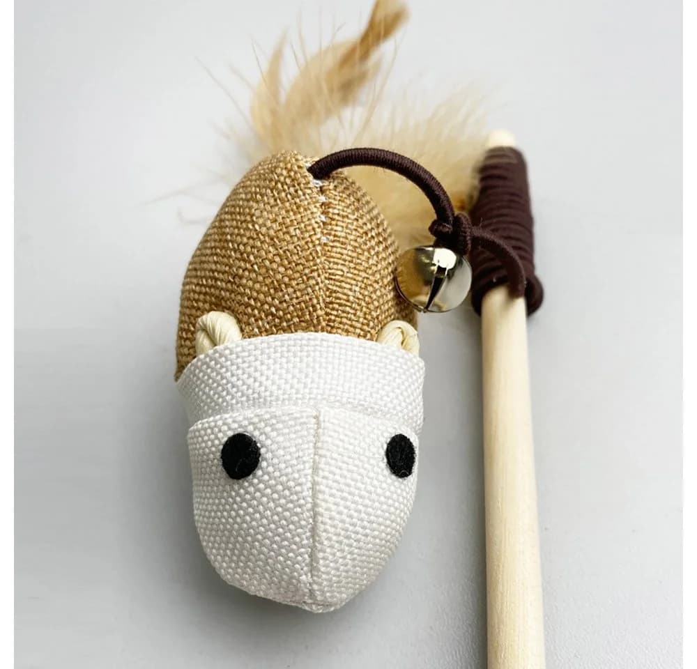 HomeBella Katzenspielzeug K-05 Katzenangel Kauspielzeug Beige