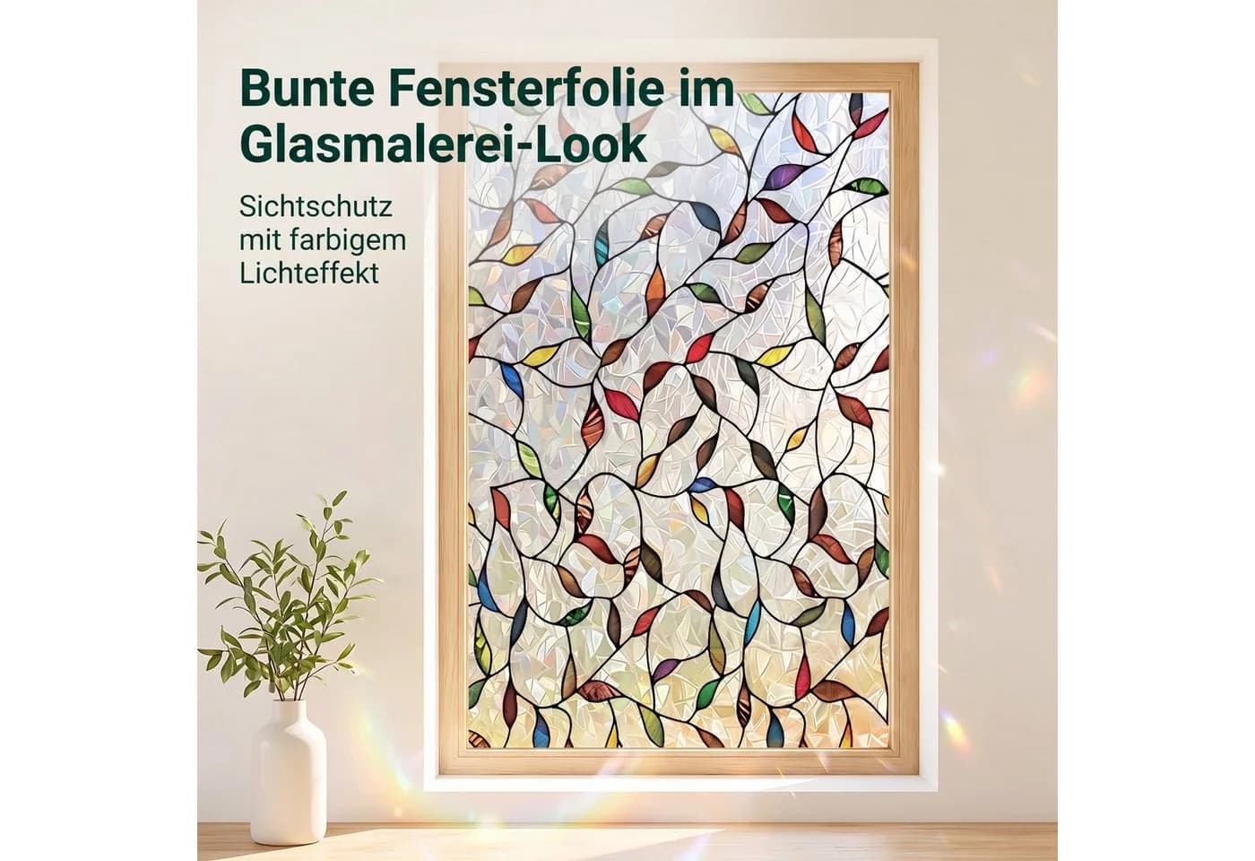 HomeBella Mustertapete Selbstklebend Blättermuster Grün Beige