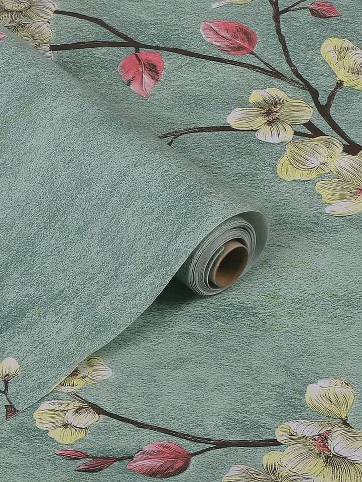 HomeBella Selbstklebende Tapete Blumenmuster PVC Abwaschbar