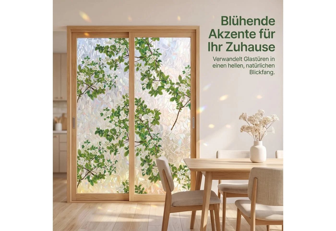 HomeBella Buntglasfolie Blumen & Blätter Milchglasoptik