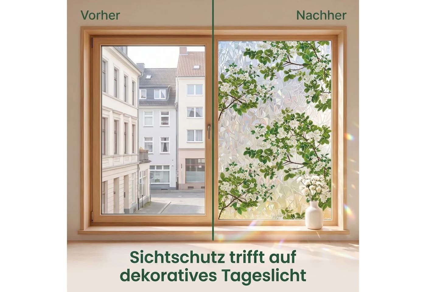 HomeBella Buntglasfolie Blumen & Blätter Milchglasoptik - Bild 5
