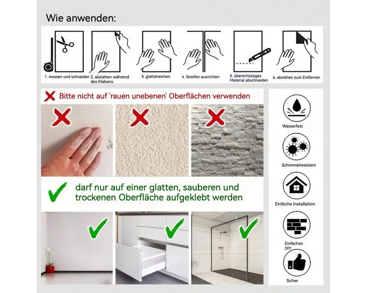 HomeBella Mustertapete Glitzer Tapete Ablösbare Wandpaneele Moderne Wandfolie - Bild 5