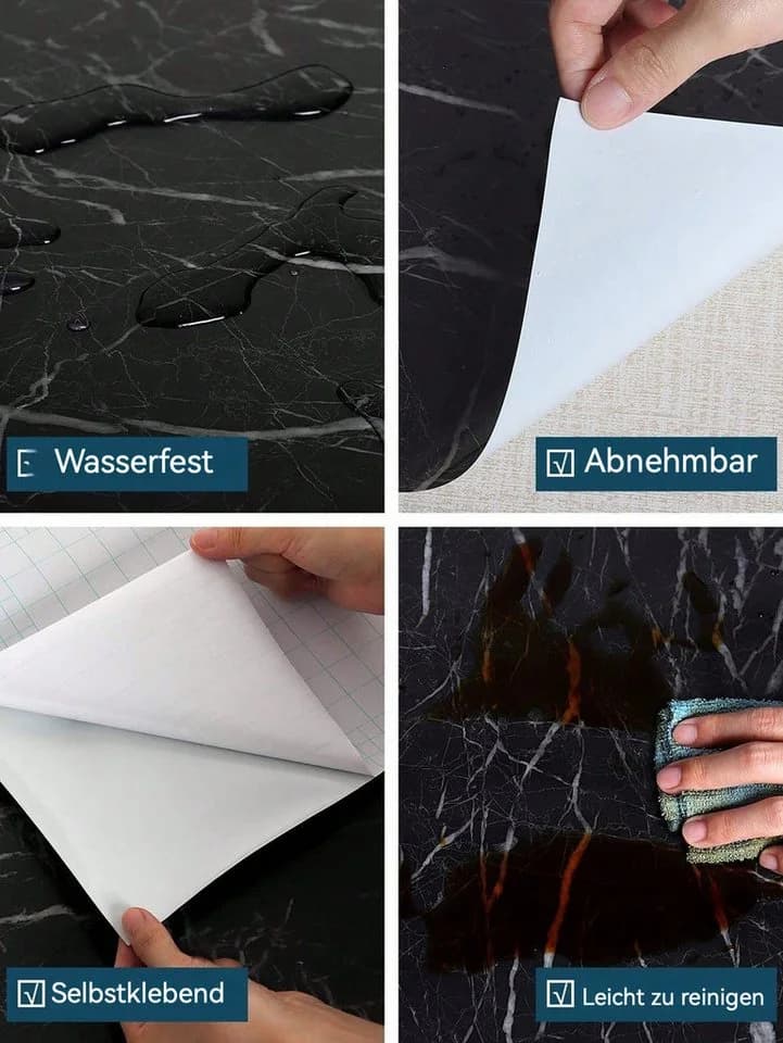 HomeBella Küchentapete Abwaschbare Tapete Selbstklebend Feuchtigkeitsresistent DIY Wanddesign - Bild 4