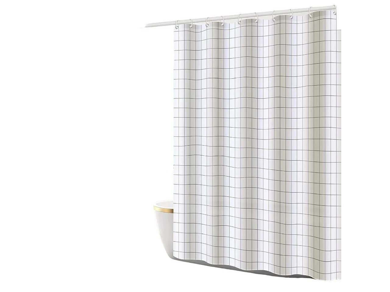 HomeBella Duschvorhang Kariert Weiß Polyester Antischimmel - Bild 2