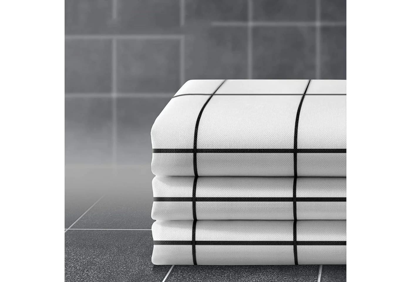 HomeBella Duschvorhang Kariert Weiß Polyester Antischimmel - Bild 4