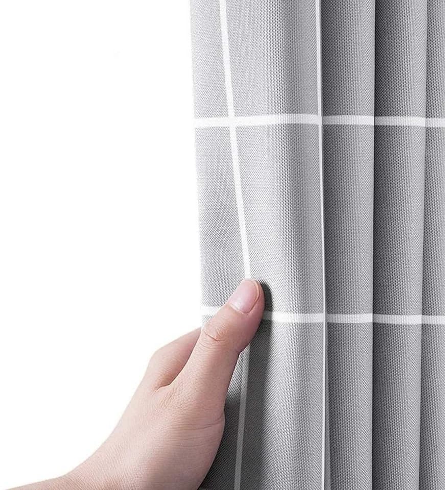 HomeBella Duschvorhang Kariert Grau Polyester Antischimmel - Bild 3