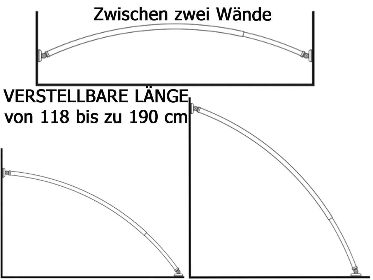 Ekershop Duschvorhangstange Aluminium Chrom Oval Stange - Bild 5