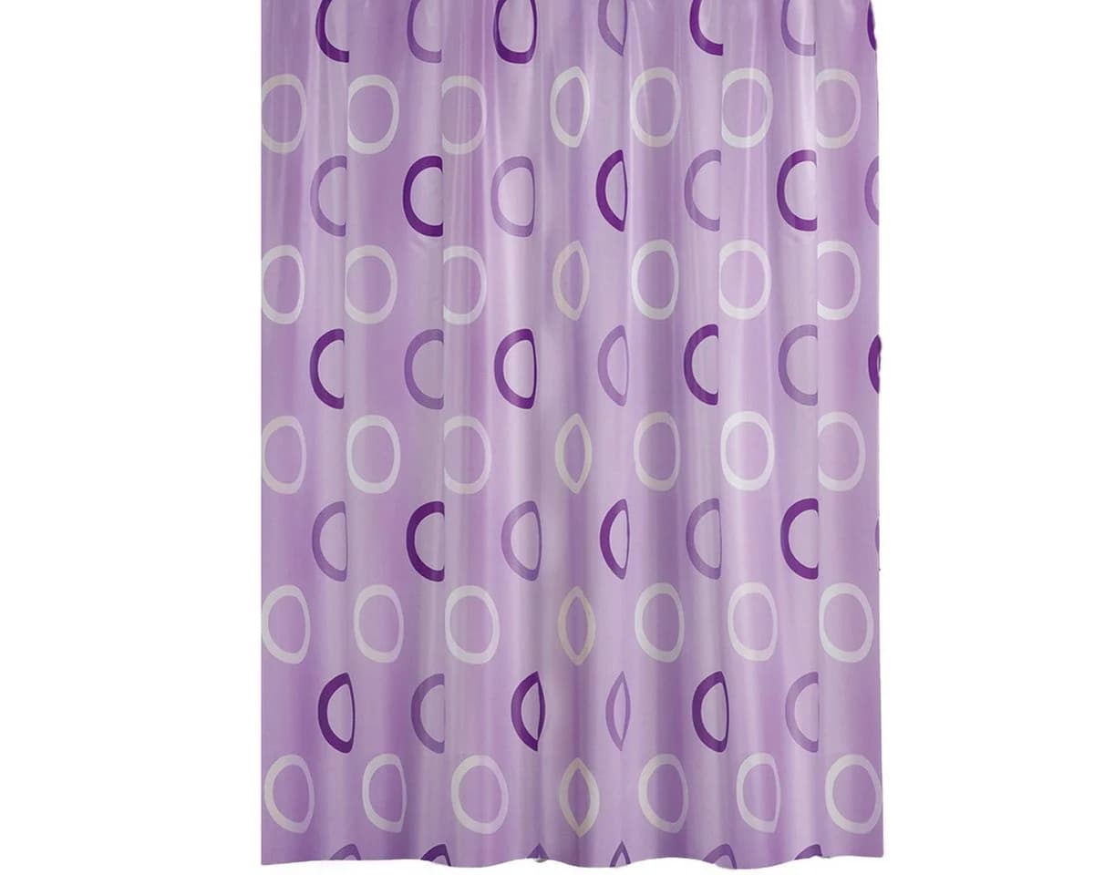 Ekershop Duschvorhang Textil Lila mit Kreisen 120x200 cm - Bild 2