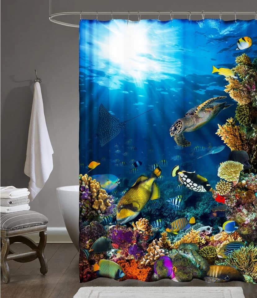 Ekershop Duschvorhang SEA LIFE AQUARIUM Digitaldruck Polyester - Bild 5