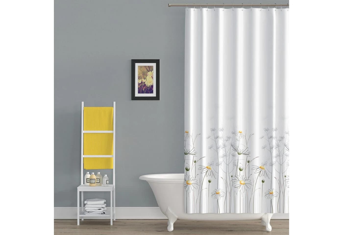 Ekershop Duschvorhang Textil Daisy Weiß und Gelb - Bild 5