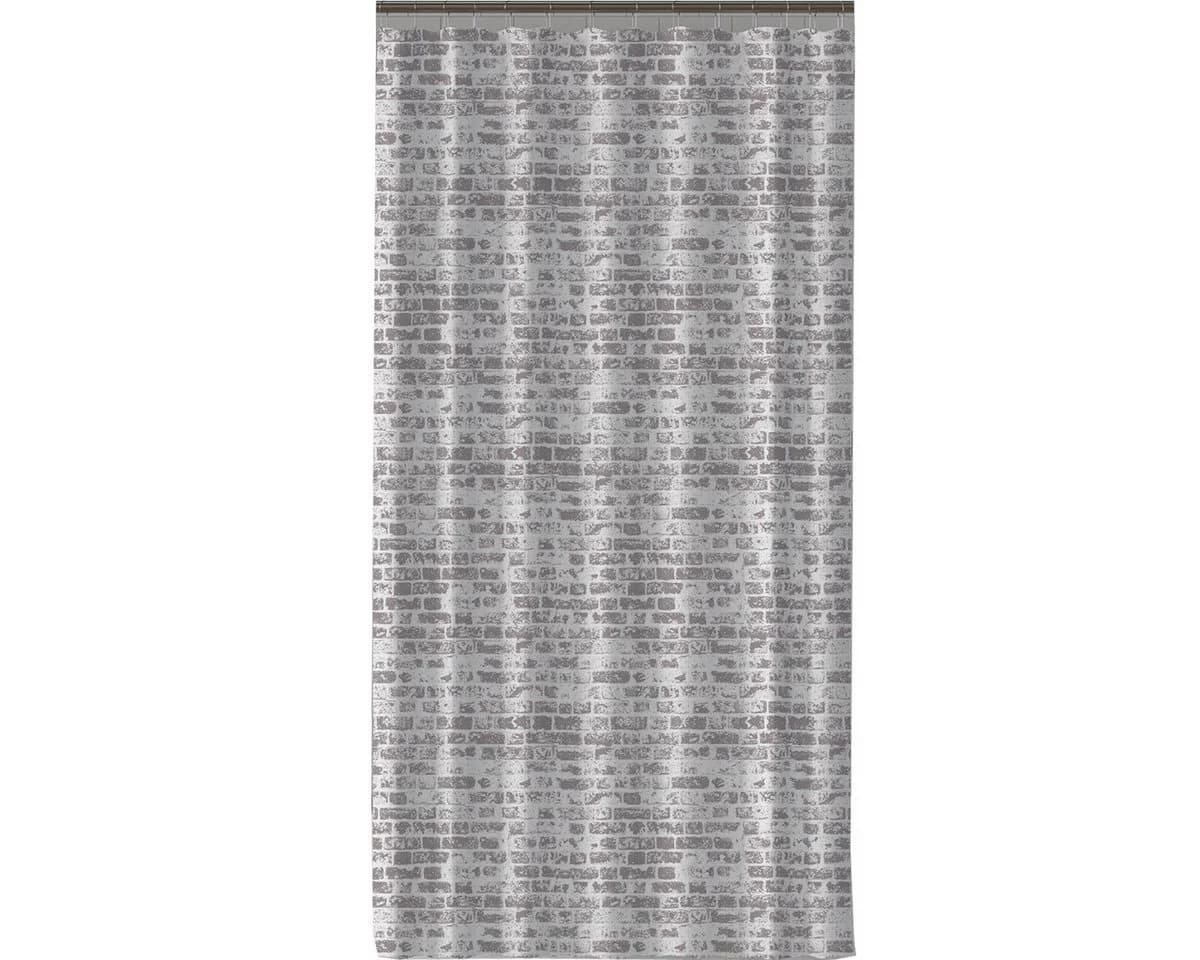 Ekershop Duschvorhang Textil Backsteinmauer 120x200 cm mit Ringen - Bild 2