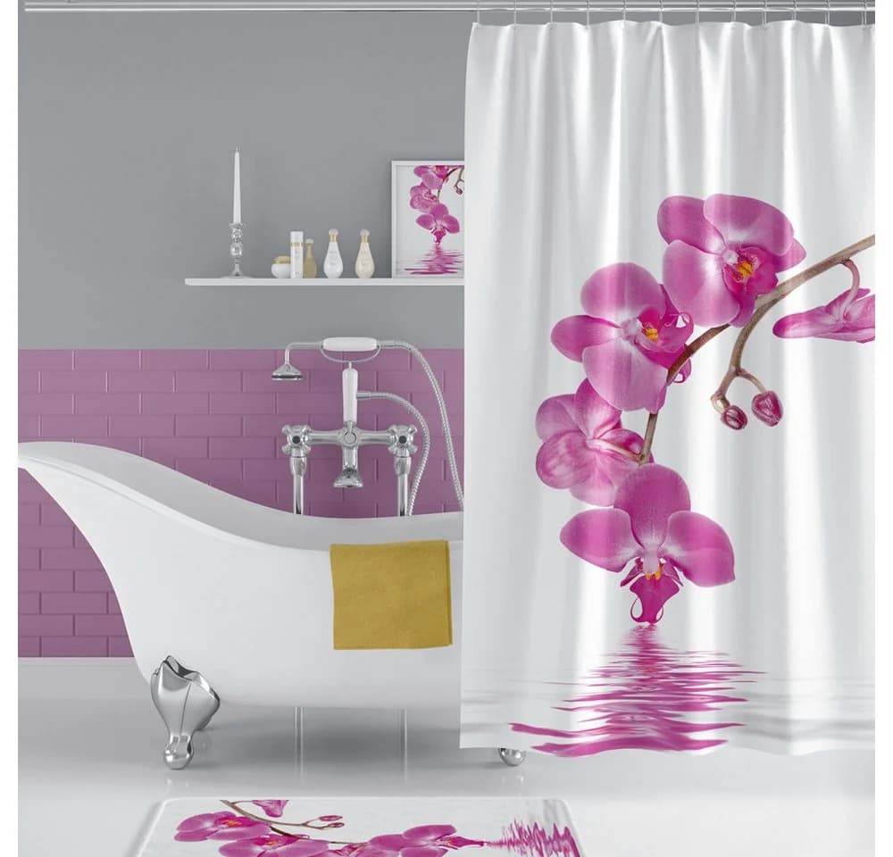 Ekershop Duschvorhang Orchideen Digitaldruck Polyester