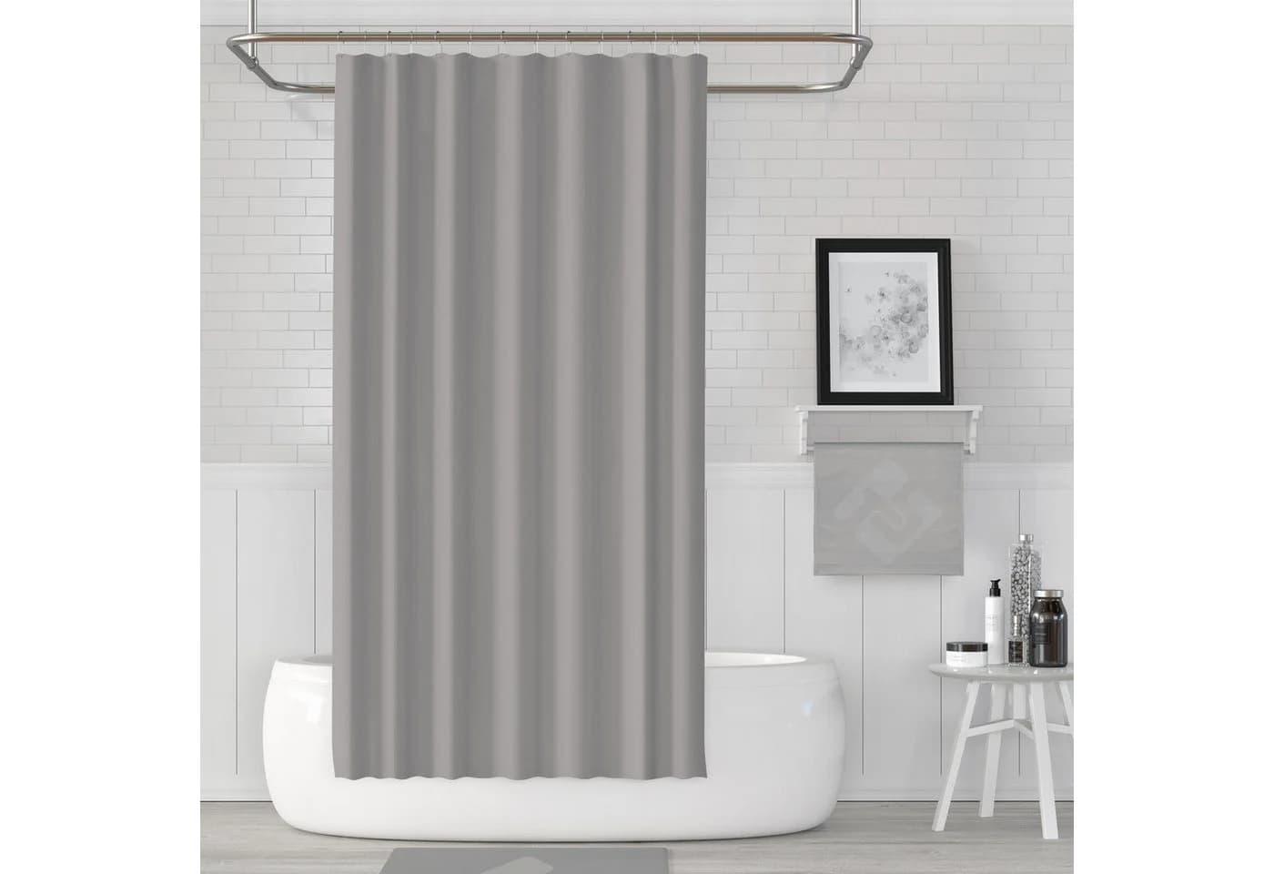 Ekershop Duschvorhang Uni-Farben 240 cm Breite