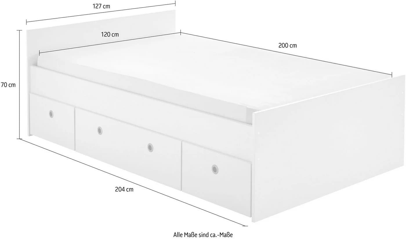 ARTHUR BERNDT Stauraumbett Rosanna Weiß mit 3 Schubkästen - Bild 4