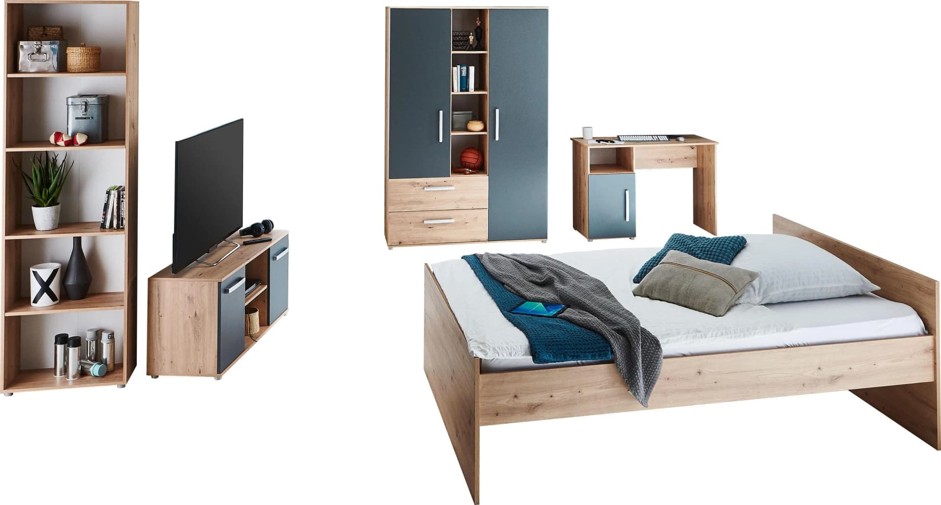 Jugendzimmer-Set Alessio Arthur Berndt Braun Anthrazit - Bild 2