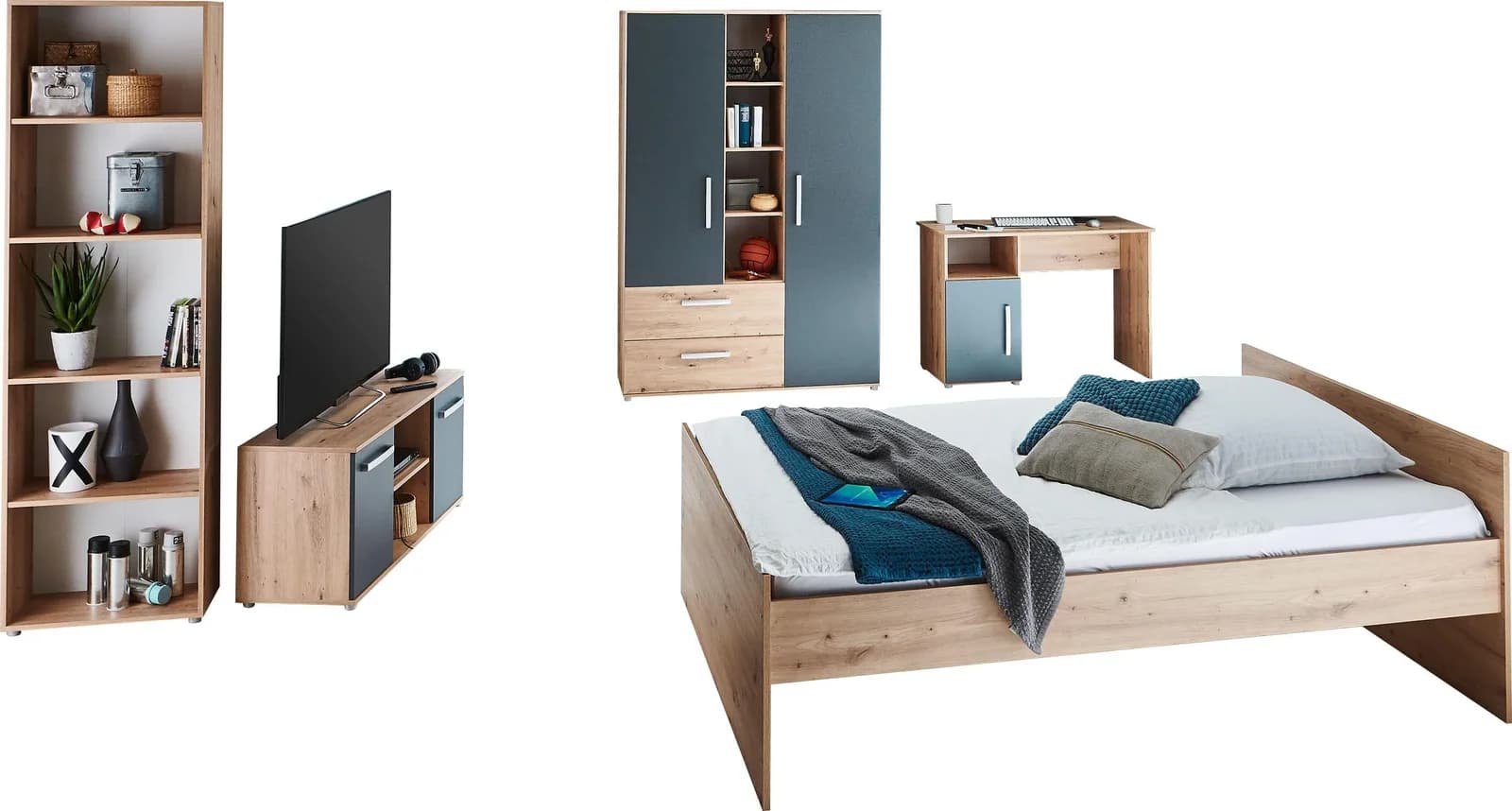 Arthur Berndt Alessio Jugendzimmer-Set Braun Anthrazit - Bild 2