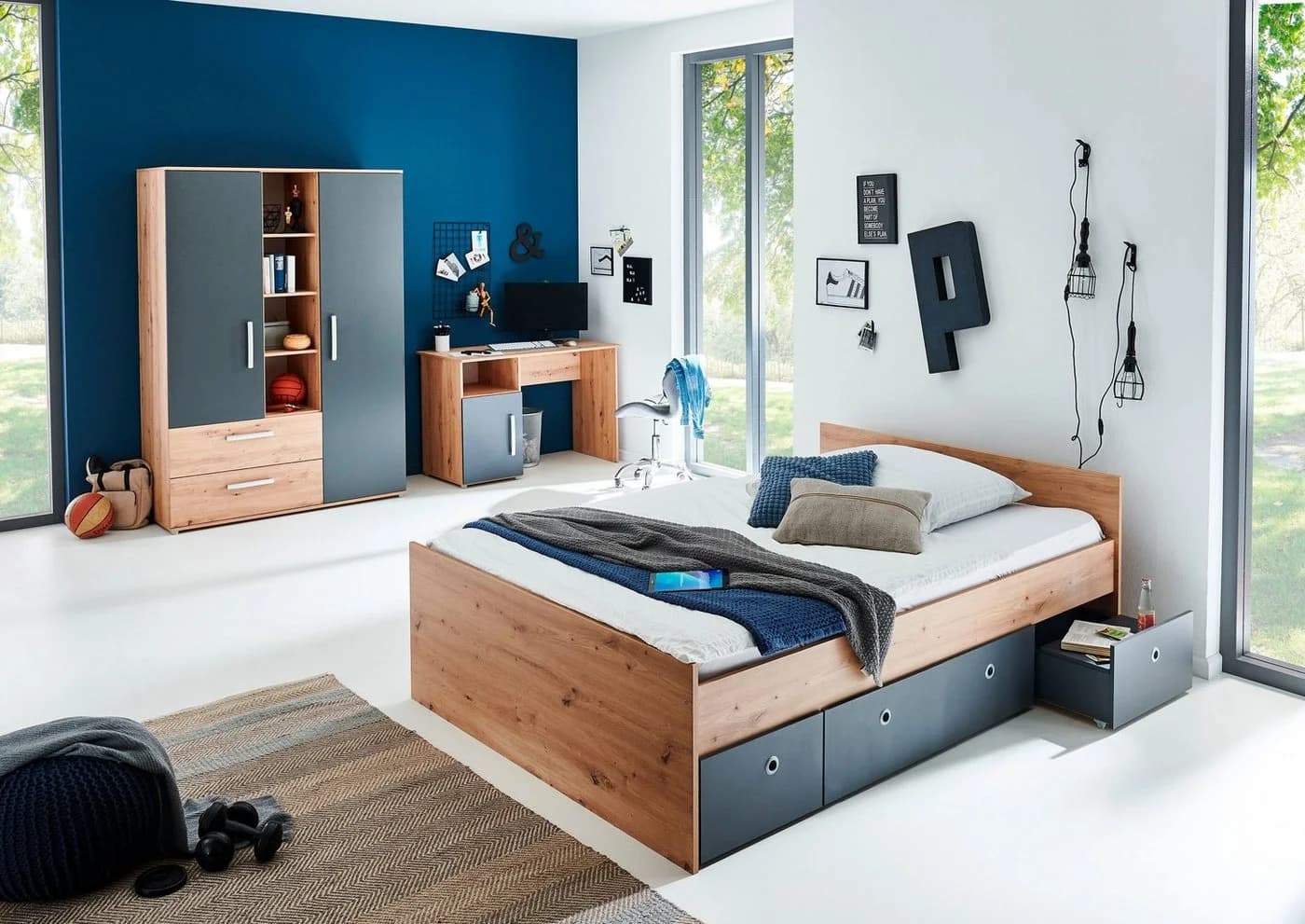 Jugendzimmer-Set Arthur Berndt Alessio Braun Anthrazit