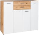 Home Affaire Hochkommode Prato Weiß Braun 2 Schubladen 4 Türen Bild 1