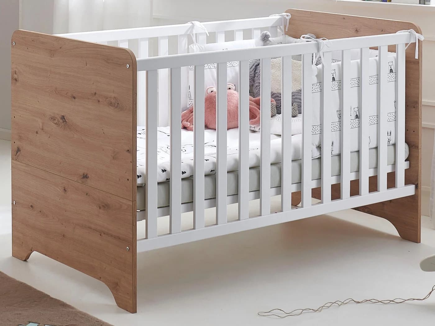Arthur Berndt Babybett Marlon Weiß Natur 70x140 cm - Bild 2